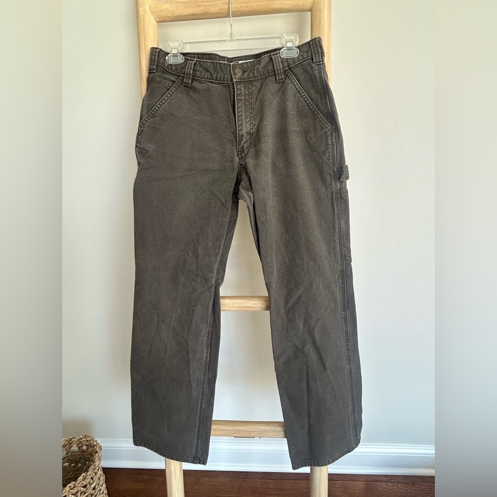 Carhartt Mens Brown Grey Carpenter Pants 32 x 32